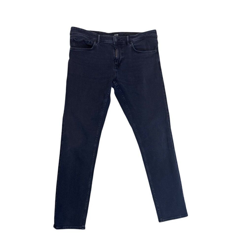 Boss Denim Jeans Finest Italian Fabric Stretch Dark Blue Size 36/32 Mens